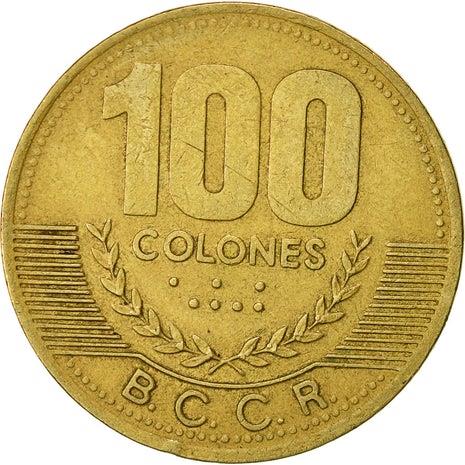 Costa Rica Coin | 100 Colones | Stars | Volcno | Ship | Sun | KM240 | 2000