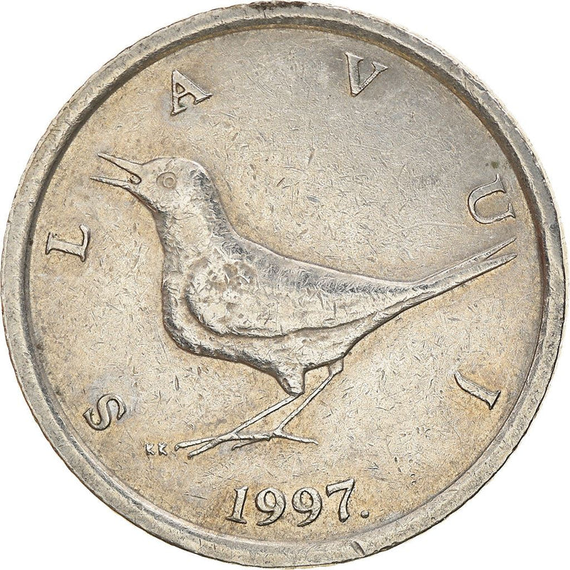 Croatia Coin Croatian 1 Kuna Marten Nightingale Bird KM9.1 199