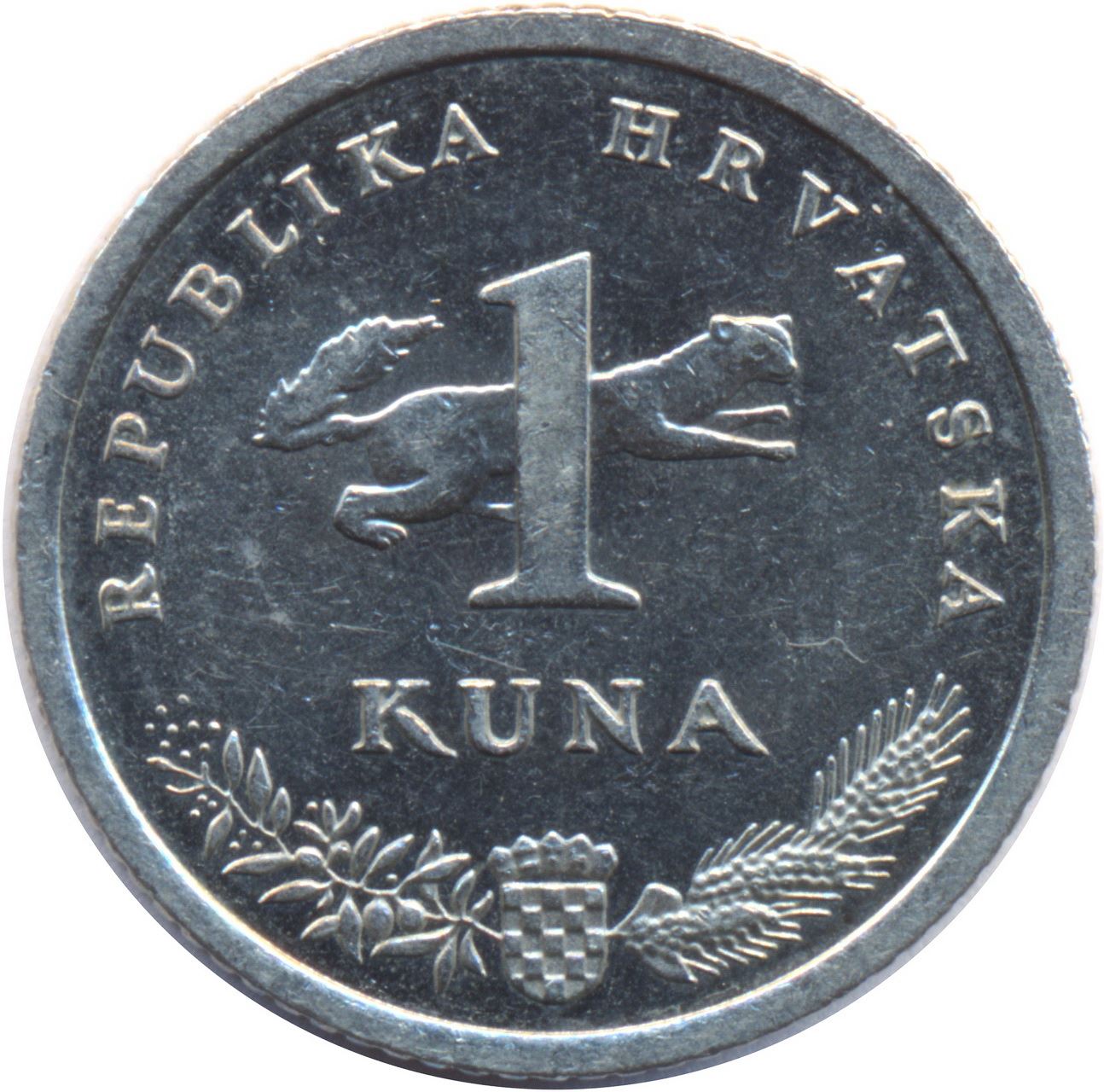 Croatia Coin Croatian 1 Kuna | Marten | Nightingale Bird | KM9.1 | 1993 - 2021