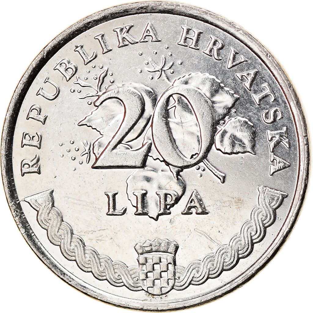 Croatia Coin Croatian 20 Lipa | Olive Branch | KM17 | 1994 - 2020