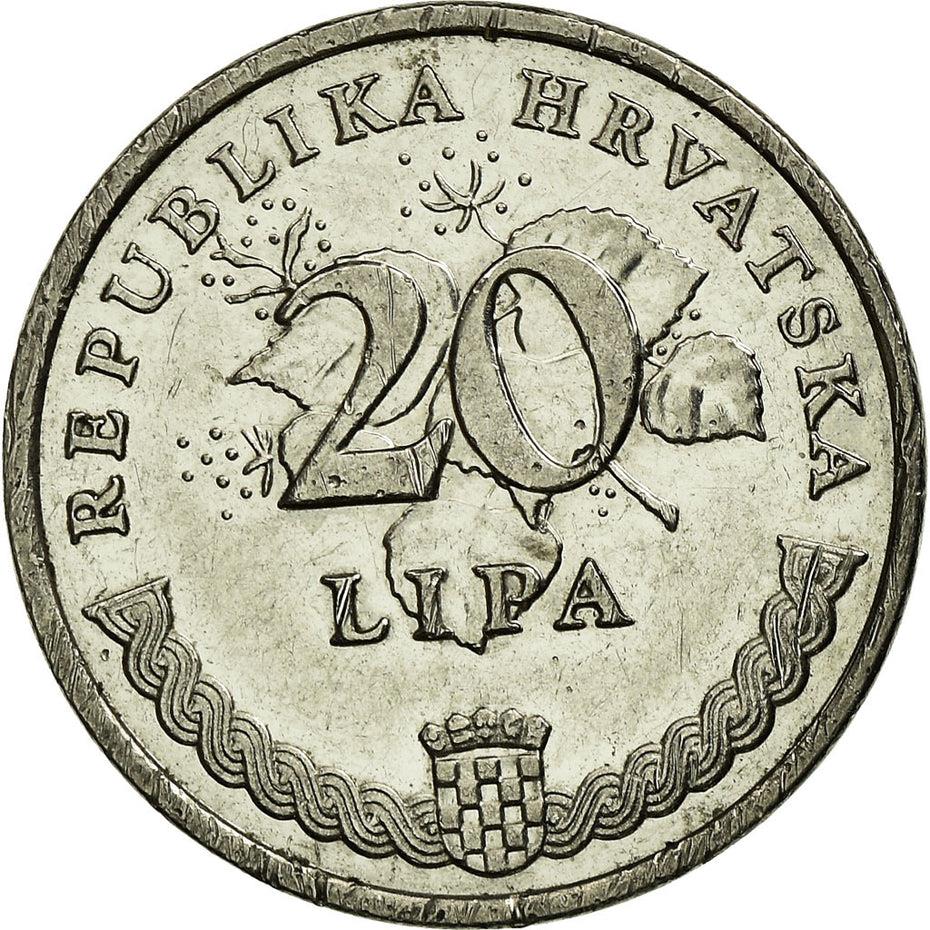 Croatia Coin Croatian 20 Lipa | Olive Branch | KM7 | 1993 - 2021