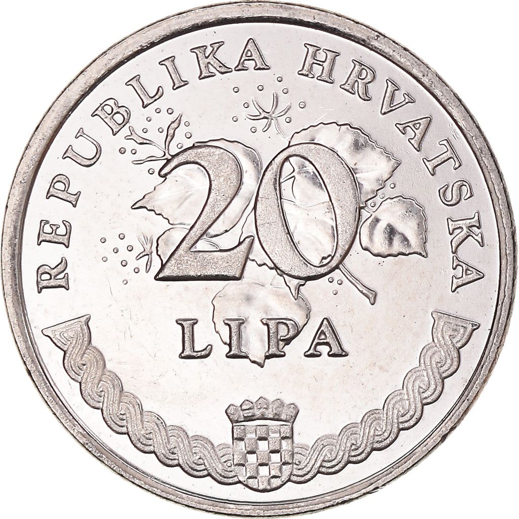 Croatia Coin Croatian 20 Lipa | Olive Branch | KM7 | 1993 - 2021