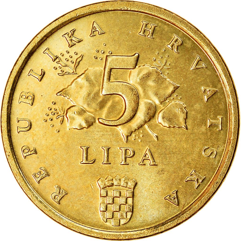 Croatia Coin Croatian 5 Lipa | Red Oak Branch | KM5 | 1993 - 2021