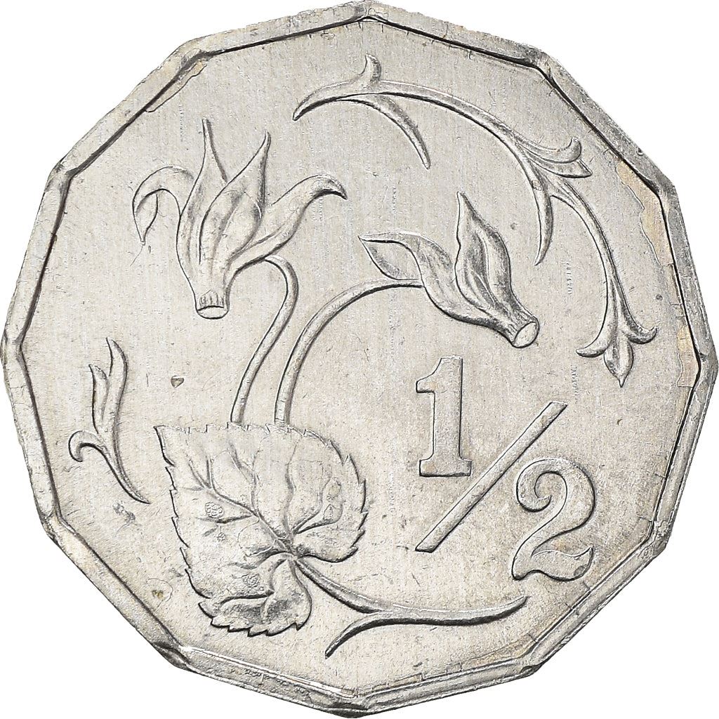 Cyprus 1/2 Cent Coin | Cyclamen Flower | KM52 | 1983