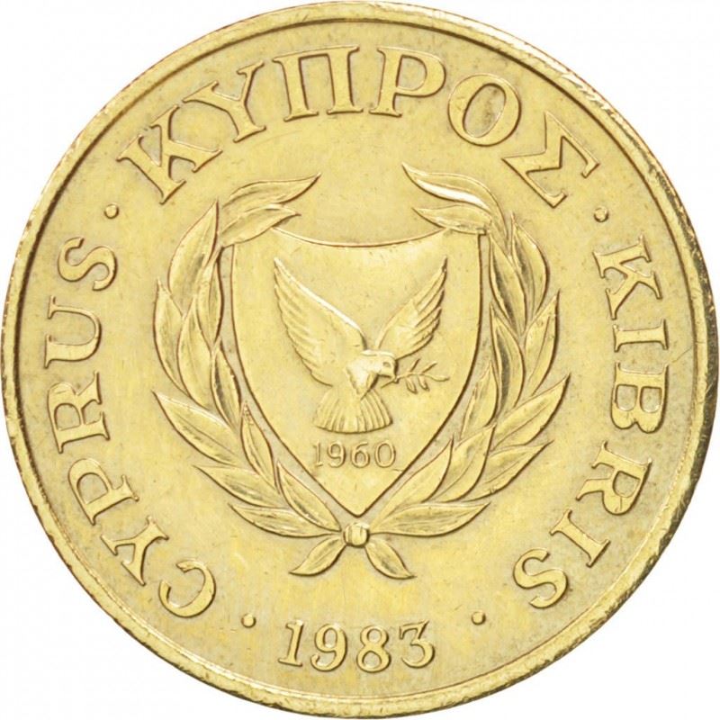 Cyprus 2 Cents Coin | Goat | KM54.1 | 1983