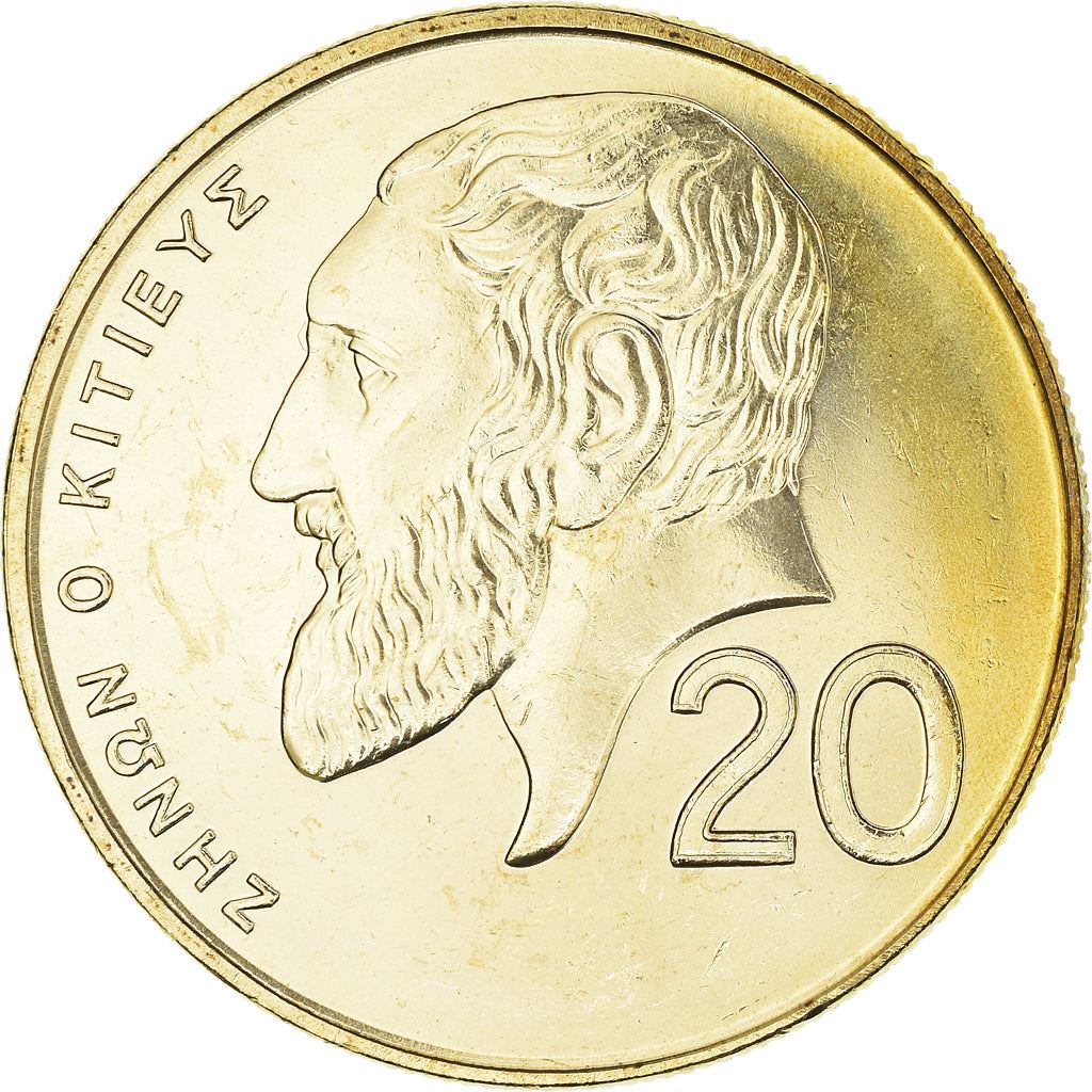 Cyprus | 20 Cents Coin | Zeno of Citium | KM62.2 | 1991 - 2004