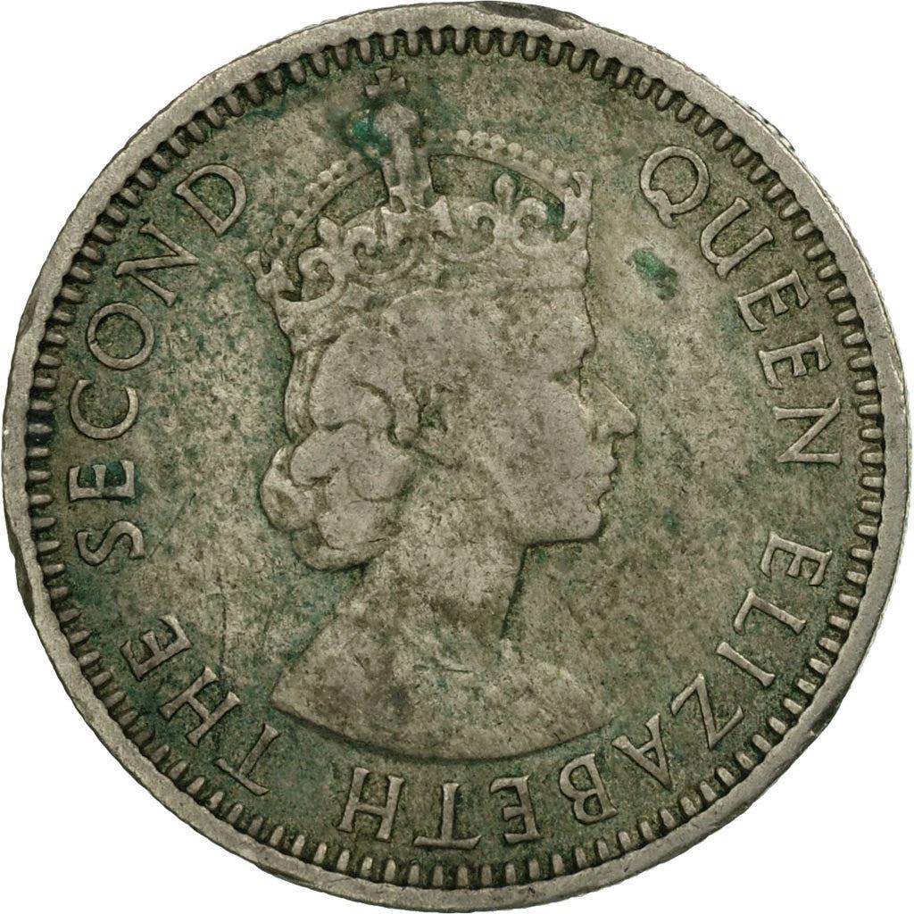 Cyprus 25 Mils Coin | Queen Elizabeth II | Bull | KM35 | 1955