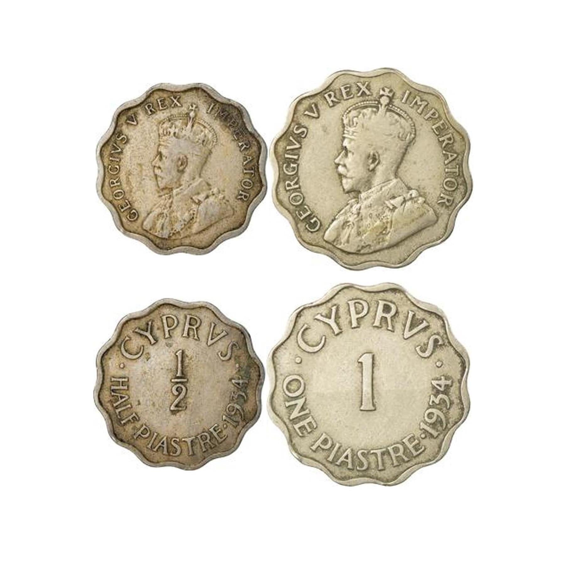 Cyprus | 3 Coin Set | 1/4 1/2 1 Piastres | 1922 - 1931