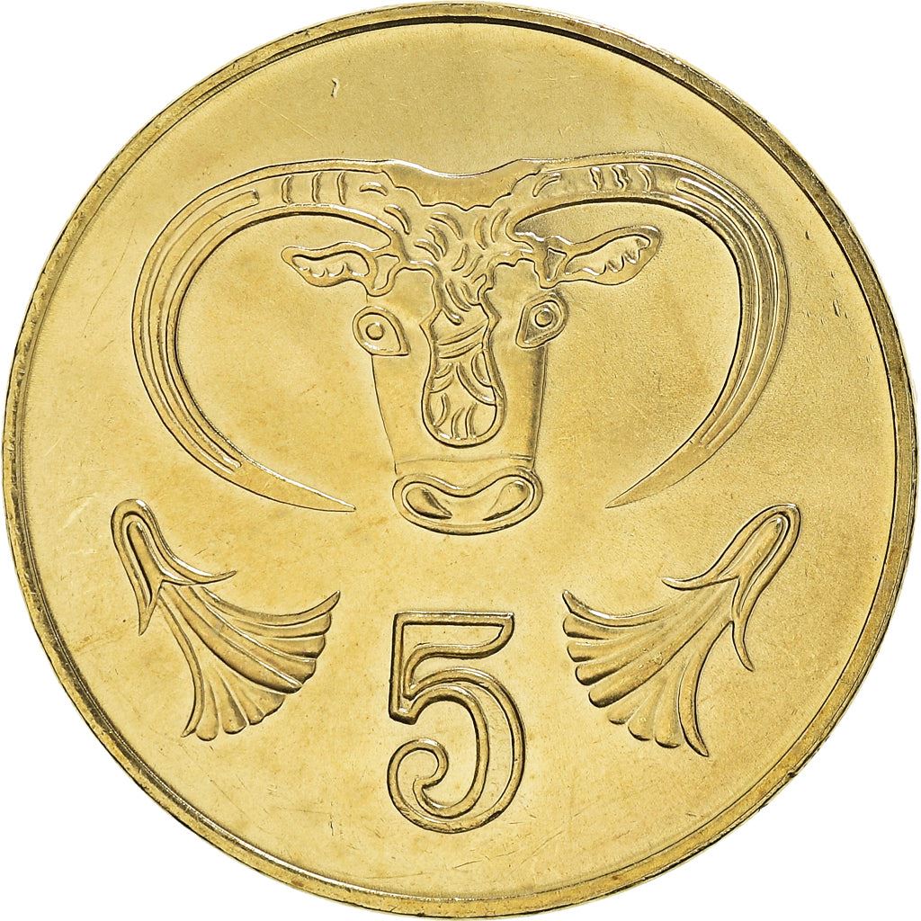 Cyprus 5 Cents Coin | Bull | KM55.3 | 1991 - 2004