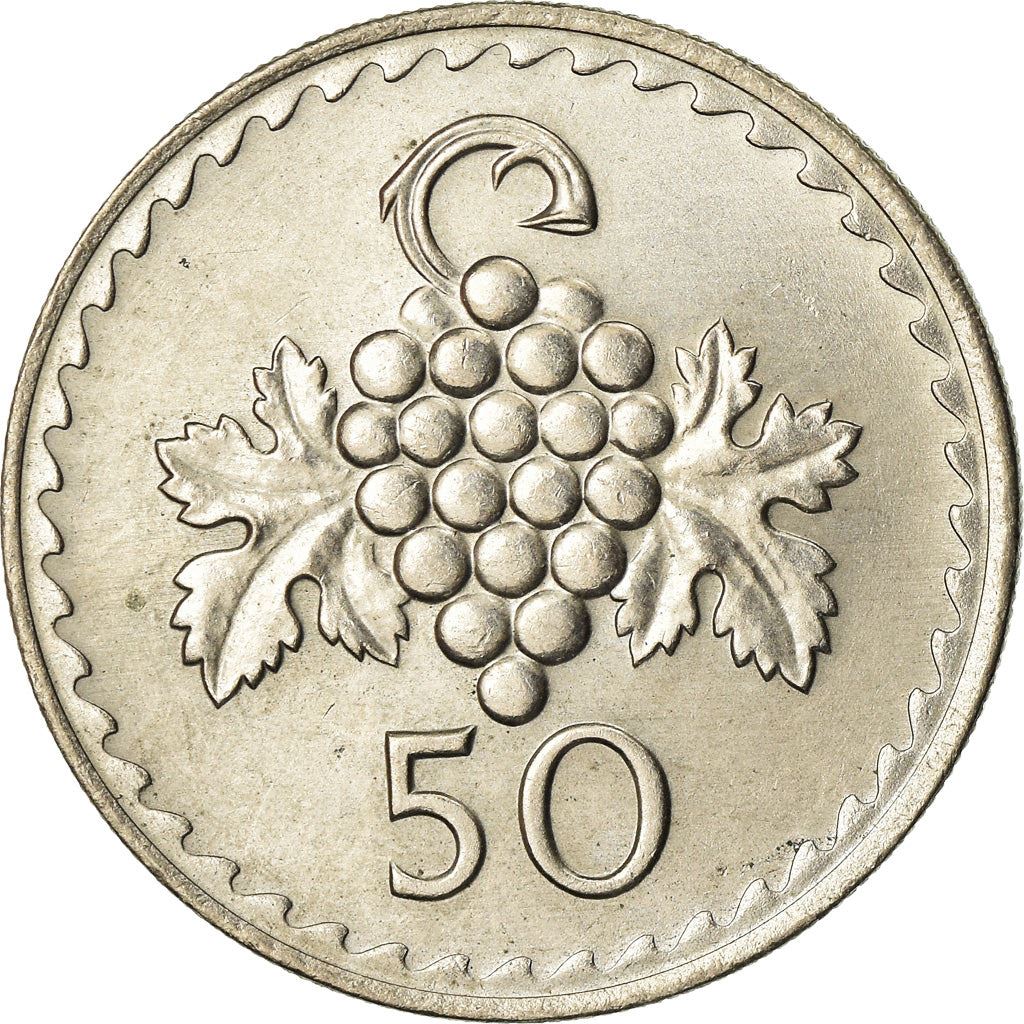 Cyprus 50 Mils Coin | Grapes | KM41 | 1963 - 1982