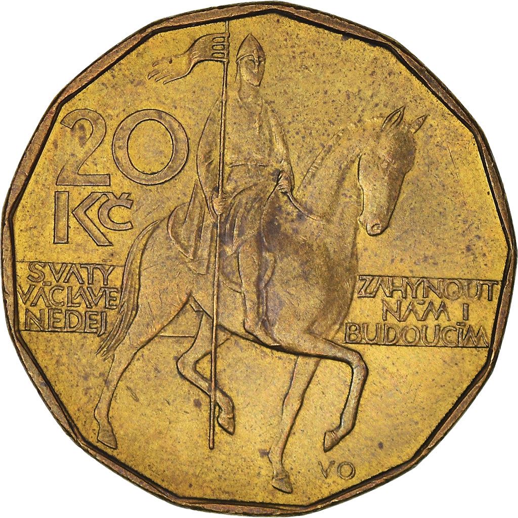 Czech Republic | 20 Korun Coin | Lion | Saint Wenceslas Monument | Wenceslas Square | KM5 | 1993 - 2021