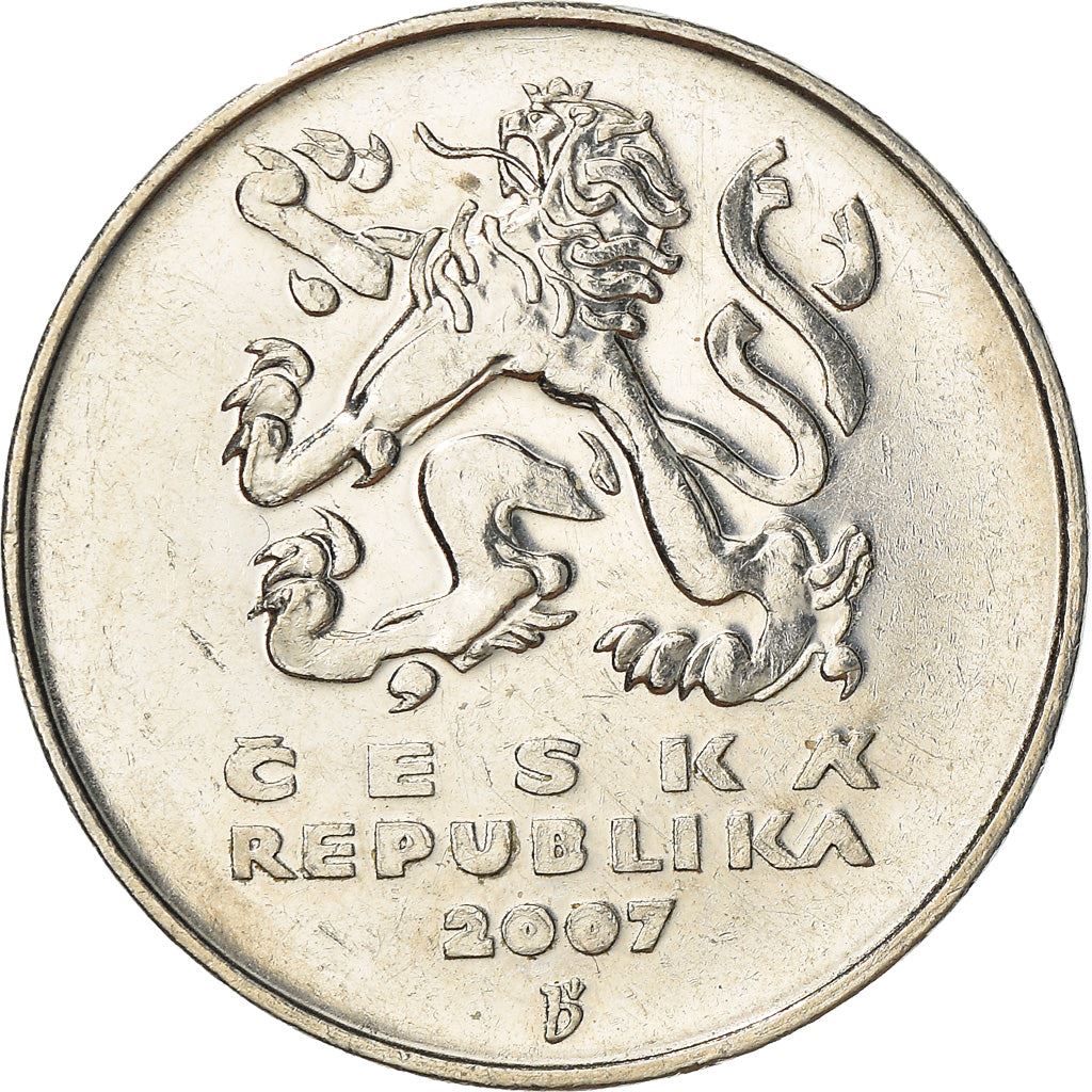 Czech Republic | 5 Korun Coin | Lion | Charles Bridges | Vltava River | KM8 | 1993 - 2021