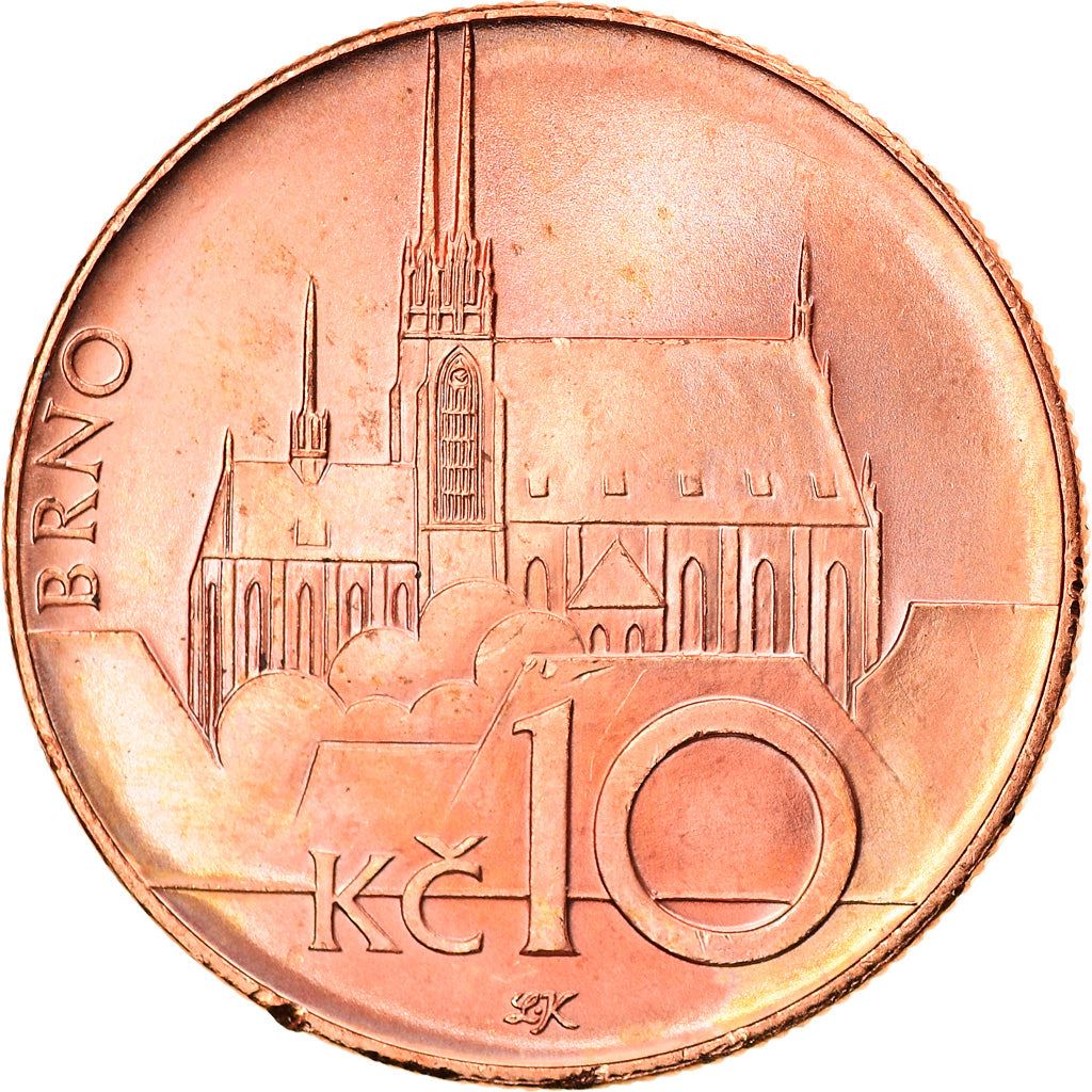 Czech Republic Coin Czech 10 Korun | Lion | Saint Peter and Paul Cathedral | KM4 | 1993 - 2021