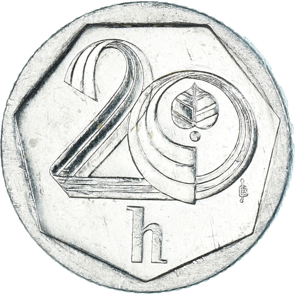 Czech Republic Coin Czech 20 Haleru | Lion | Linden Leaf | KM2 | 1993 - 2003