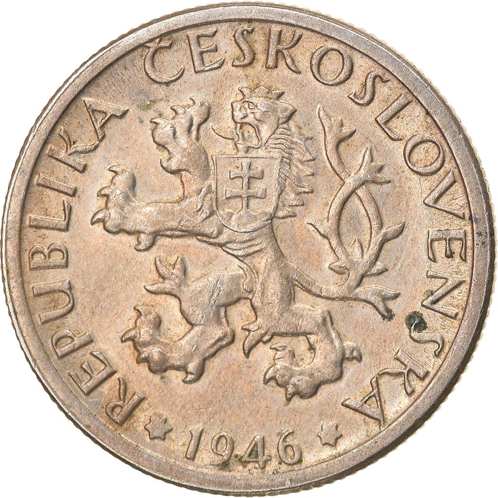 Czechoslovakia 1 Koruna | Sickle | Lion | KM19 | 1946 - 1947