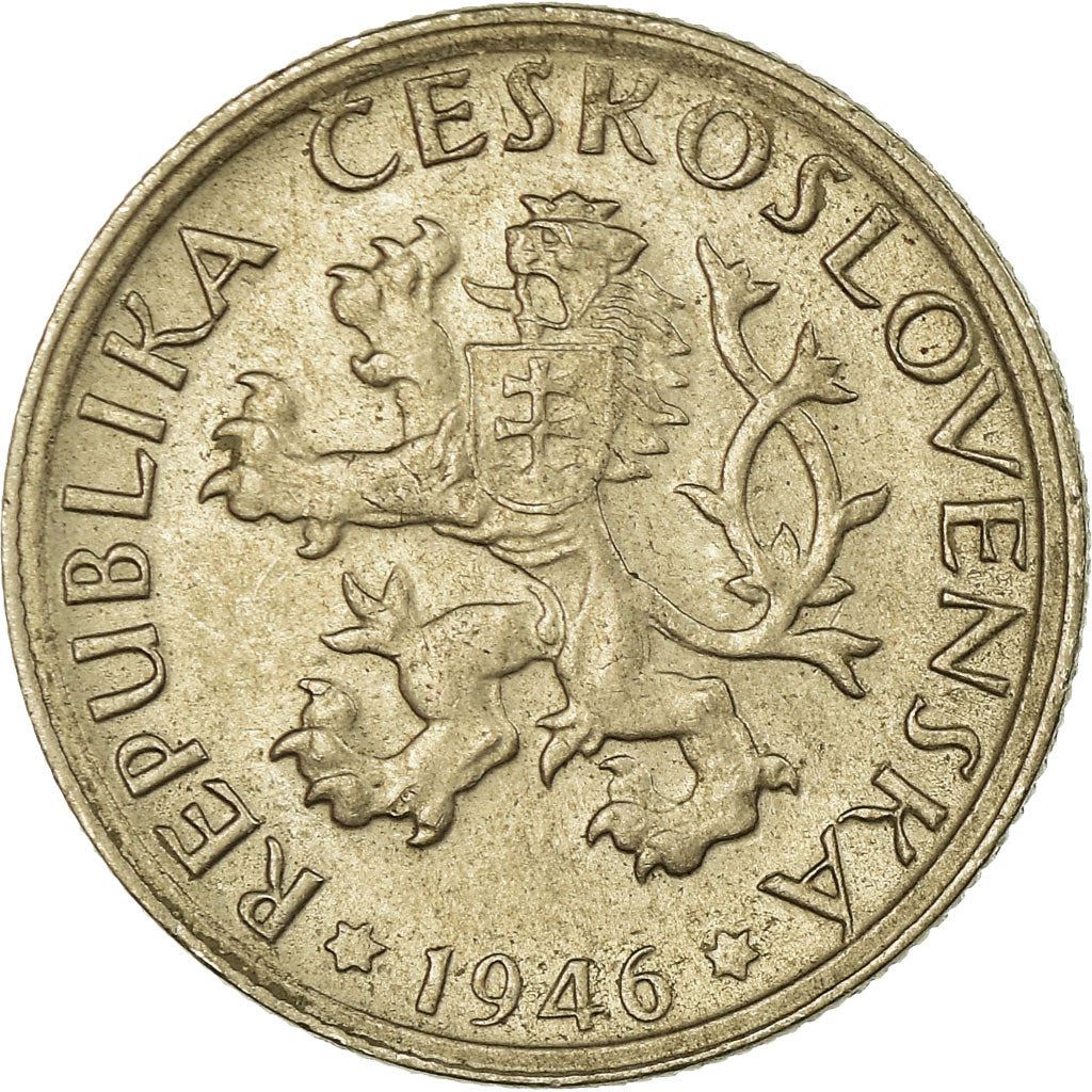 Czechoslovakia 1 Koruna | Sickle | Lion | KM19 | 1946 - 1947