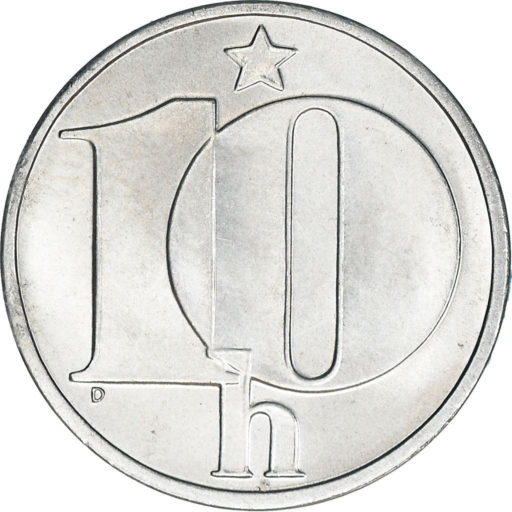 Czechoslovakia 10 Haleru Coin | Star | KM80 | 1974 - 1990