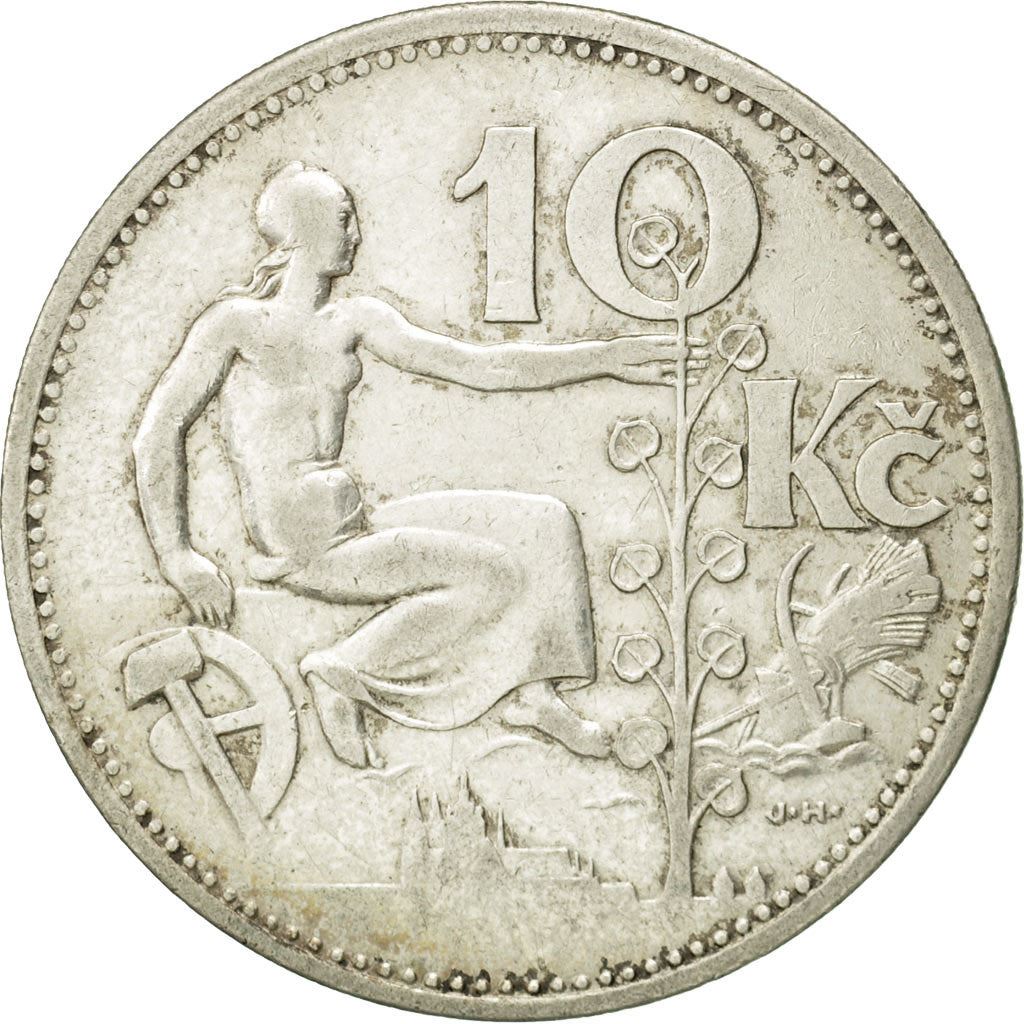 Czechoslovakia | 10 Korun Coin | Lime Tree | KM15 | 1930 - 1933