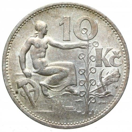 Czechoslovakia | 10 Korun Coin | Lime Tree | KM15 | 1930 - 1933