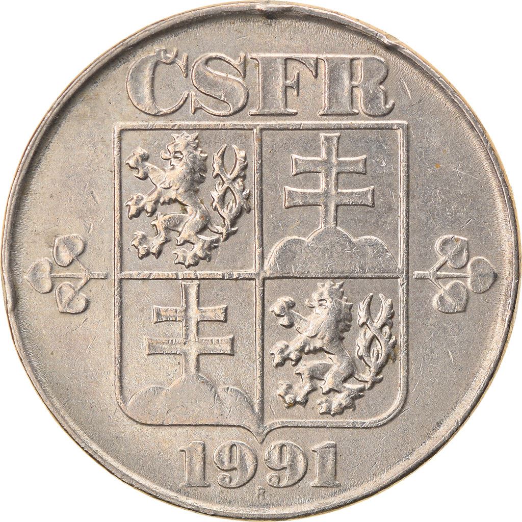 Czechoslovakia | 2 Koruny Coin | Linden Leaf | KM148 | 1991 - 1992