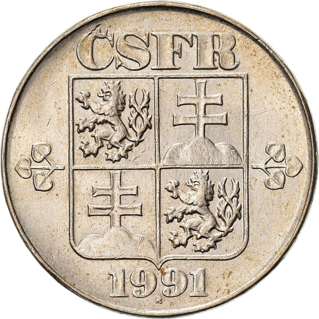 Czechoslovakia | 2 Koruny Coin | Linden Leaf | KM148 | 1991 - 1992