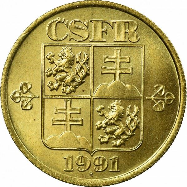 Czechoslovakia | 20 Haleru Coin | CSFR state shield | Km:143 | 1991 - 1992