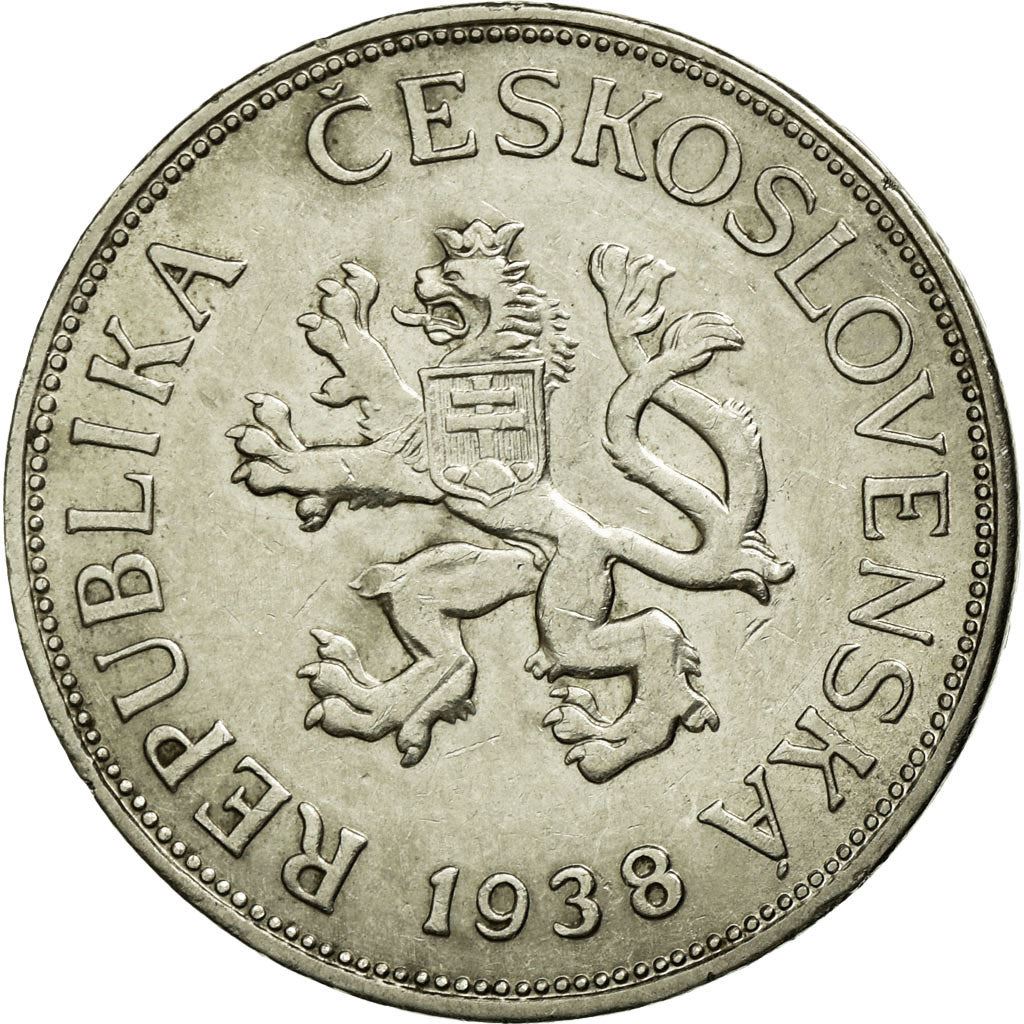 Czechoslovakia 5 Korun Coin | Factory | Lion | KM11a | 1937 - 1938