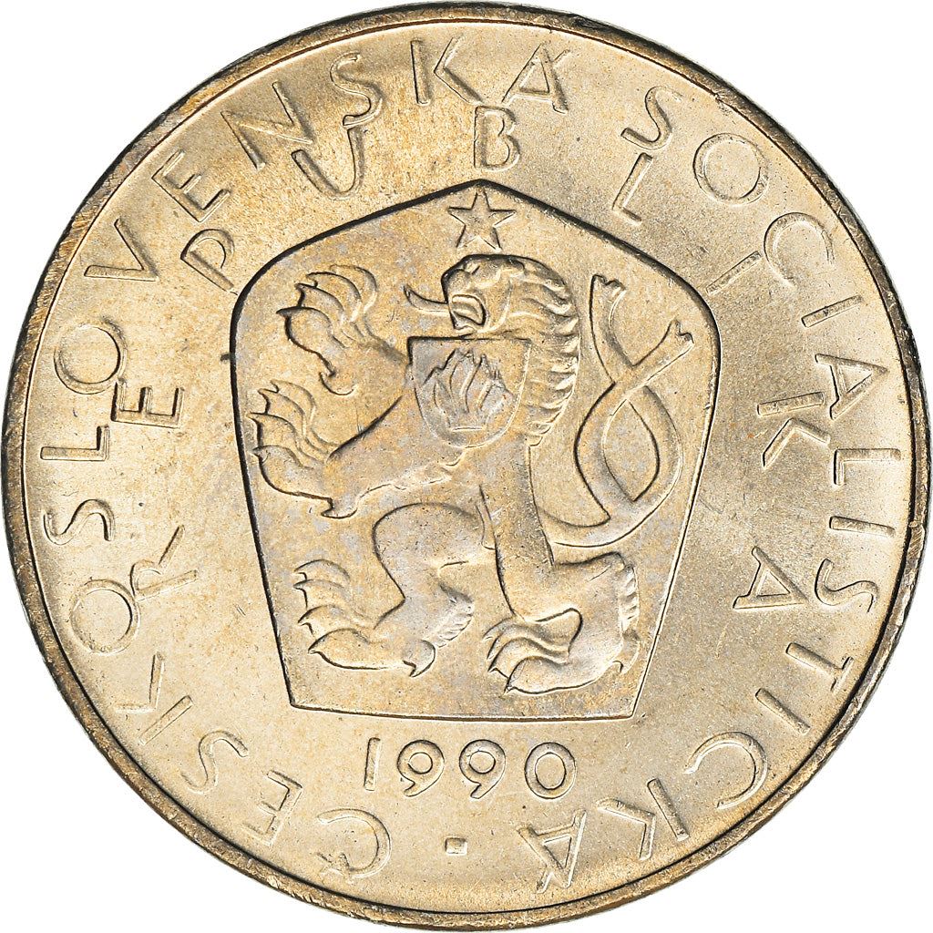 Czechoslovakia 5 Korun Coin | Flower | Crane | Star | KM60 | 1966 - 1990