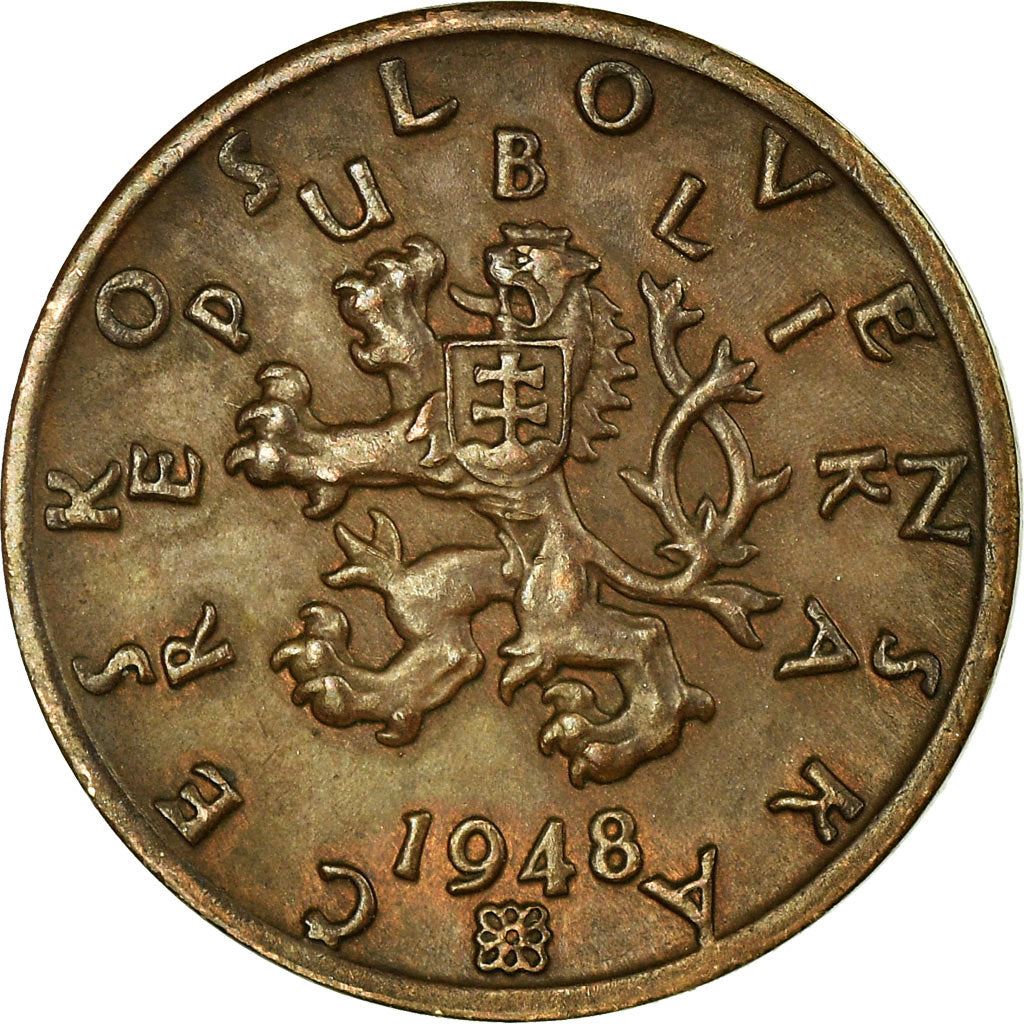 Czechoslovakia | 50 Haleru Coin | Linden Branch | KM21 | 1947 - 1950