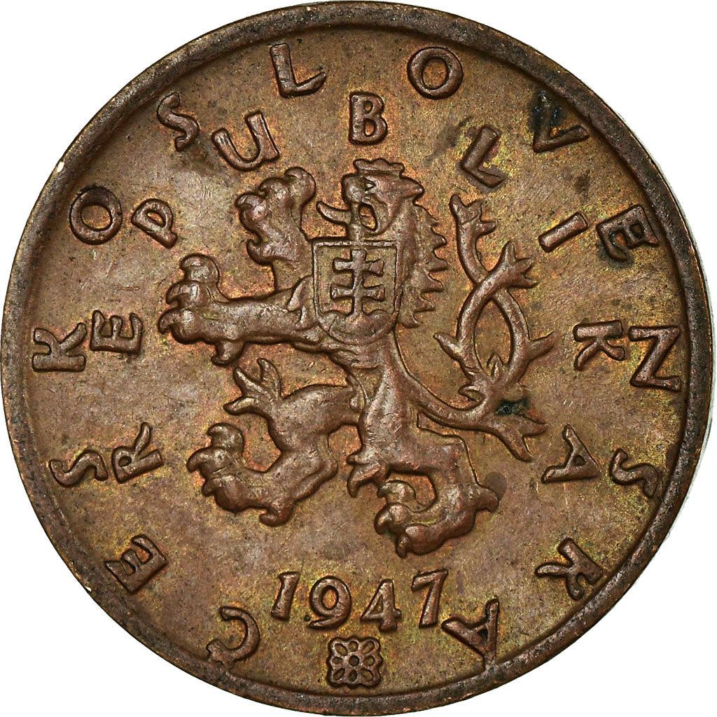 Czechoslovakia | 50 Haleru Coin | Linden Branch | KM21 | 1947 - 1950