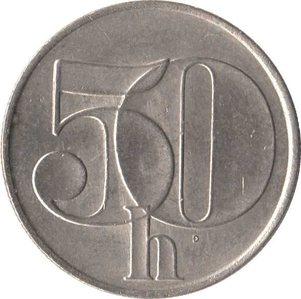 Czechoslovakia 50 Haleru / Hellers Coin | KM144 | 1991 - 1992