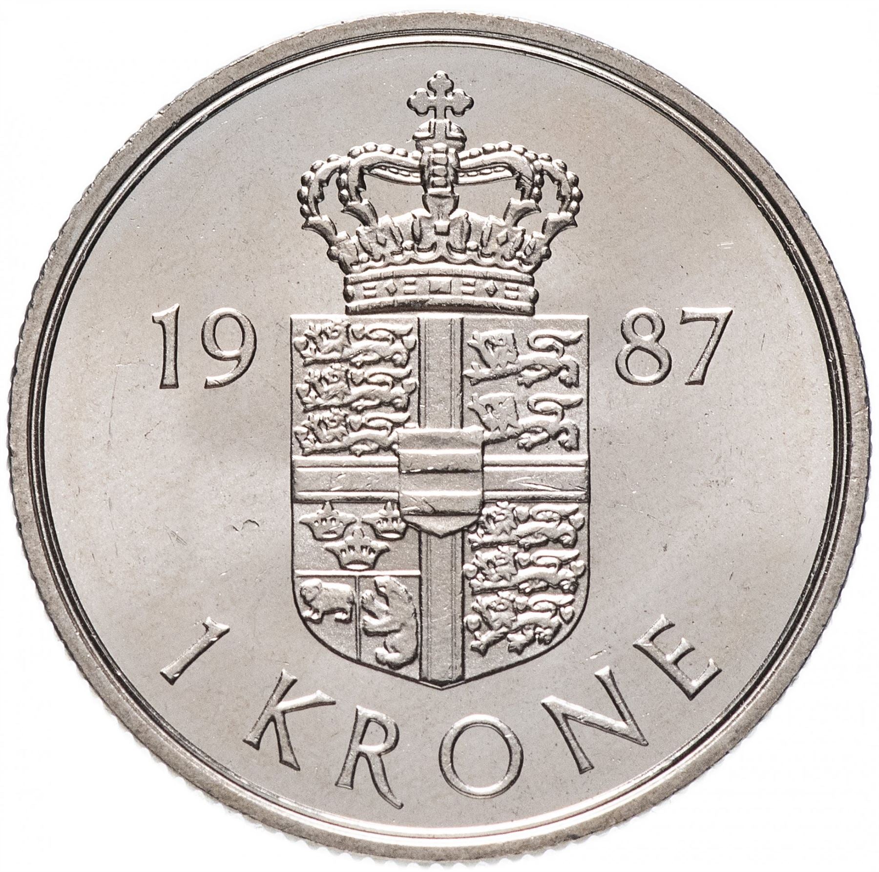 Danish Coin 1 Krone | Queen Margrethe II | KM862 | Denmark | 1973 - 1989