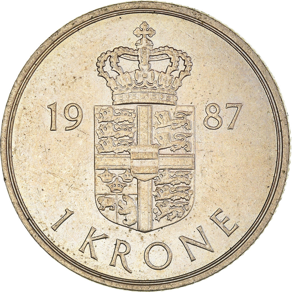 Danish Coin 1 Krone | Queen Margrethe II | KM862 | Denmark | 1973 - 1989