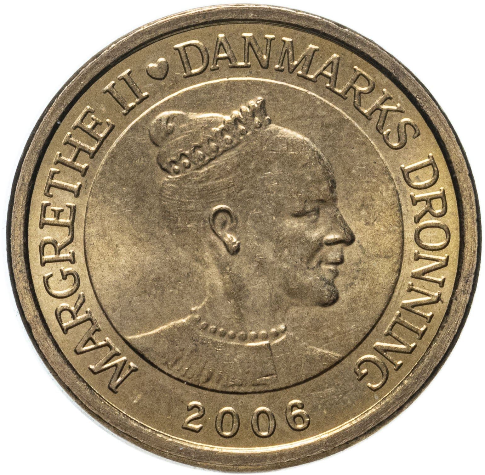 Danish Coin 10 Kroner | Margrethe II 4th portrait The Shadow | KM903 | Denmark | 2006