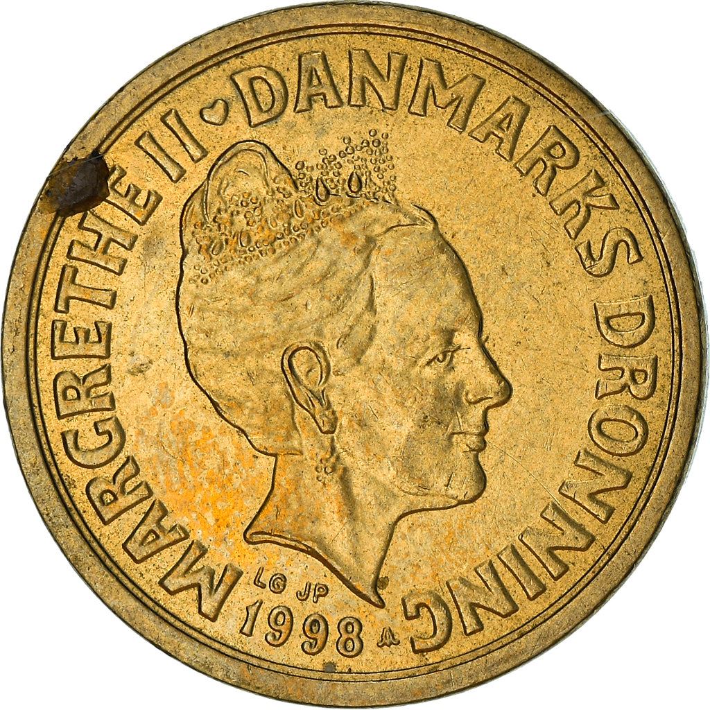 Danish Coin 10 Kroner | Queen Margrethe II 3rd portrait | KM877 | Denmark | 1994 - 1999