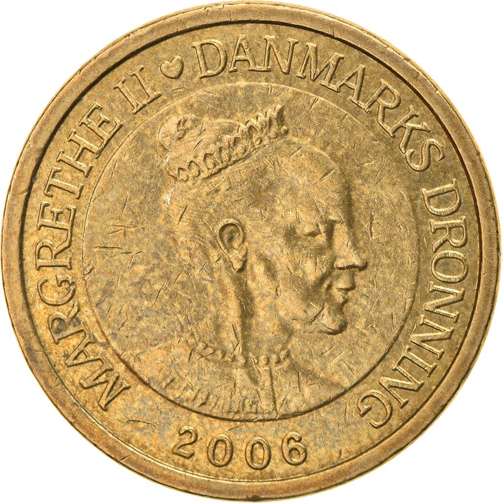 Danish Coin 10 Kroner | Queen Margrethe II 4th portrait | Oak Leaves | KM896 | Denmark | 2004 - 2010