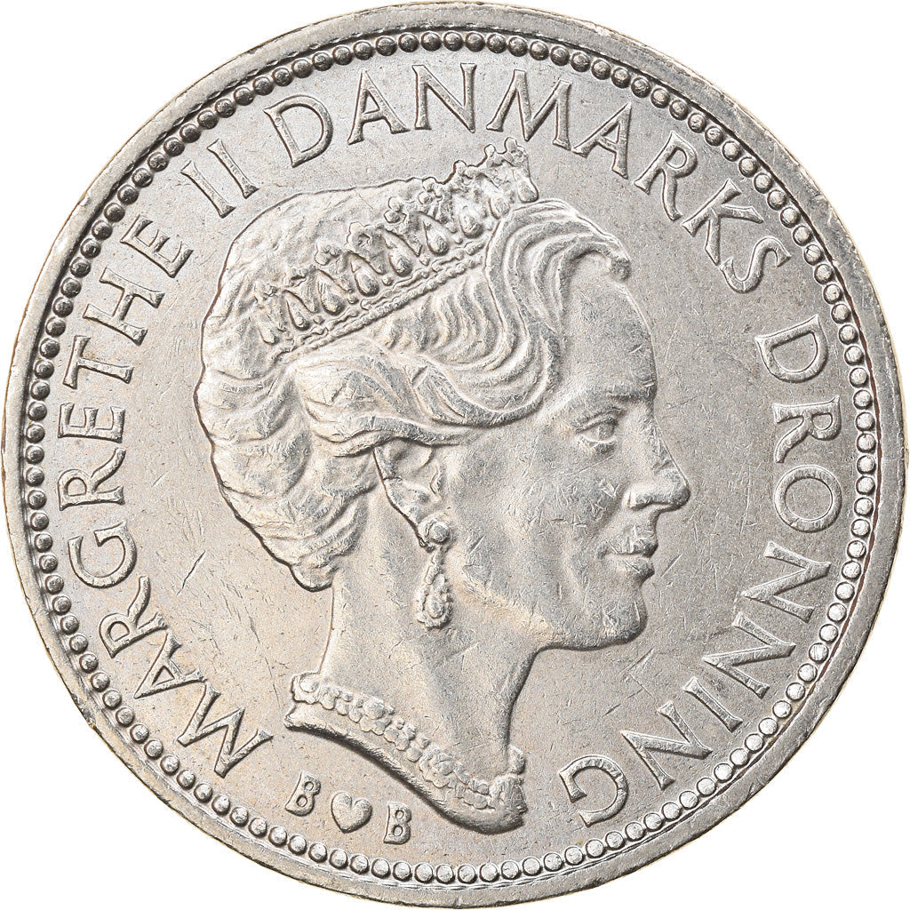 Danish Coin 10 Kroner | Queen Margrethe II | Rye stalks | KM864 | Denmark | 1979 - 1988