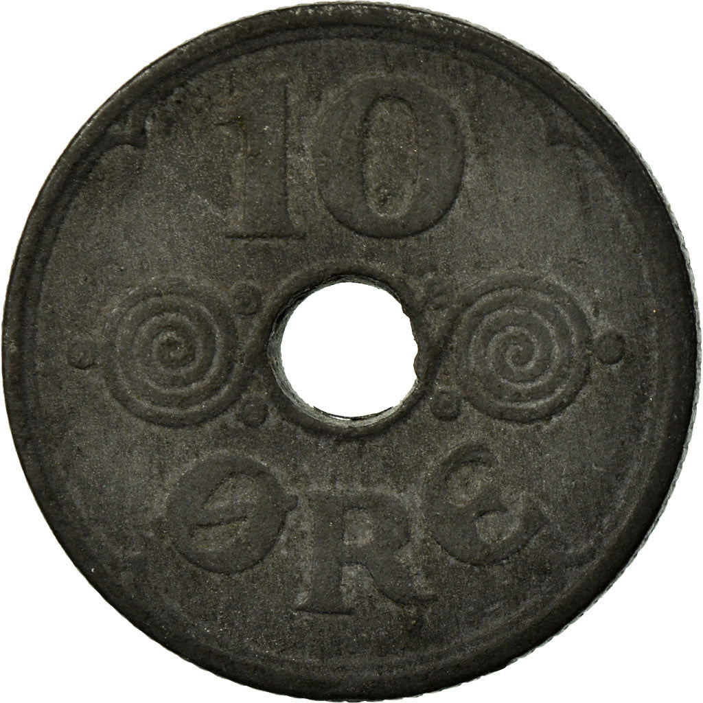 Danish Coin 10 Øre | Christian X German Occupation | KM822.2a | Denmark | 1941 - 1945