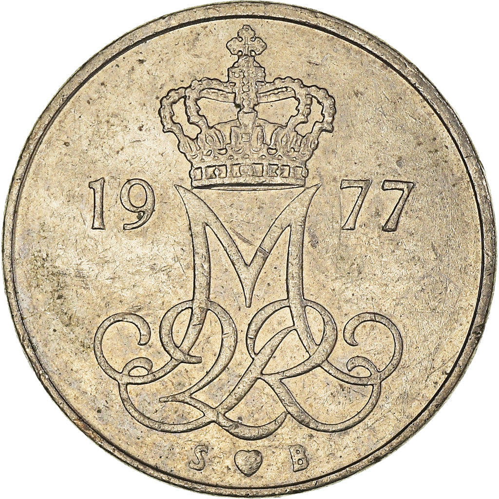 Danish Coin 10 Øre | Queen Margrethe II | Oak Leaves | KM860 | Denmark | 1973 - 1988