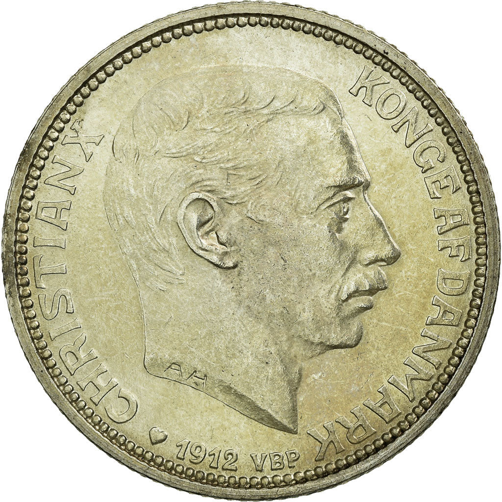 Danish Coin 2 Kroner | Christian X | Frederik VIII Death | KM811 | Denmark | 1912