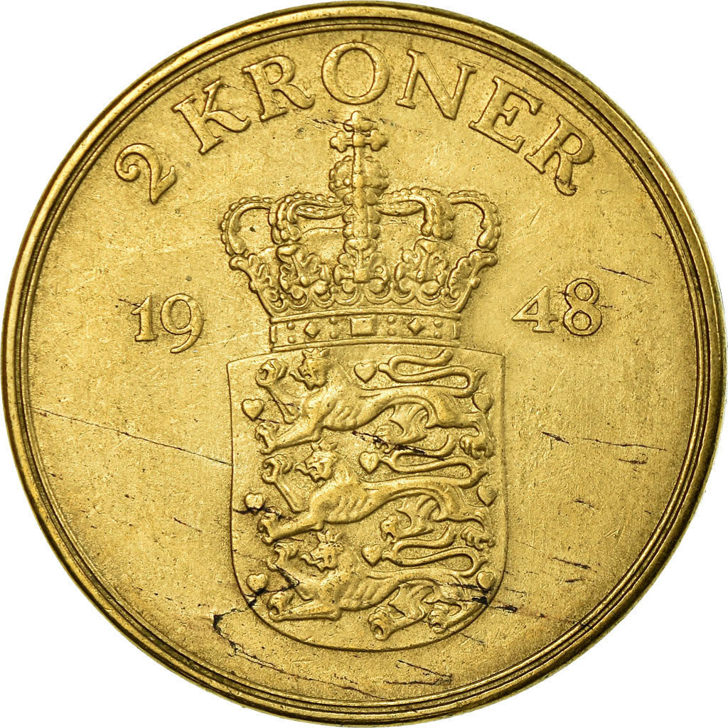 Danish Coin 2 Kroner | Frederik IX | KM838 | Denmark | 1947 - 1959