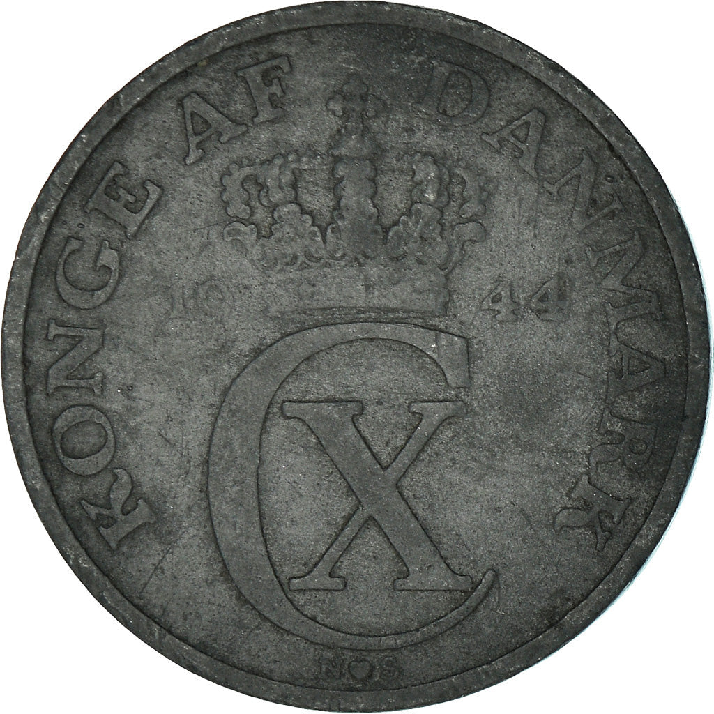 Danish Coin 2 Øre | Christian X German Occupation | Oak Branch | KM833a | Denmark | 1942 - 1947