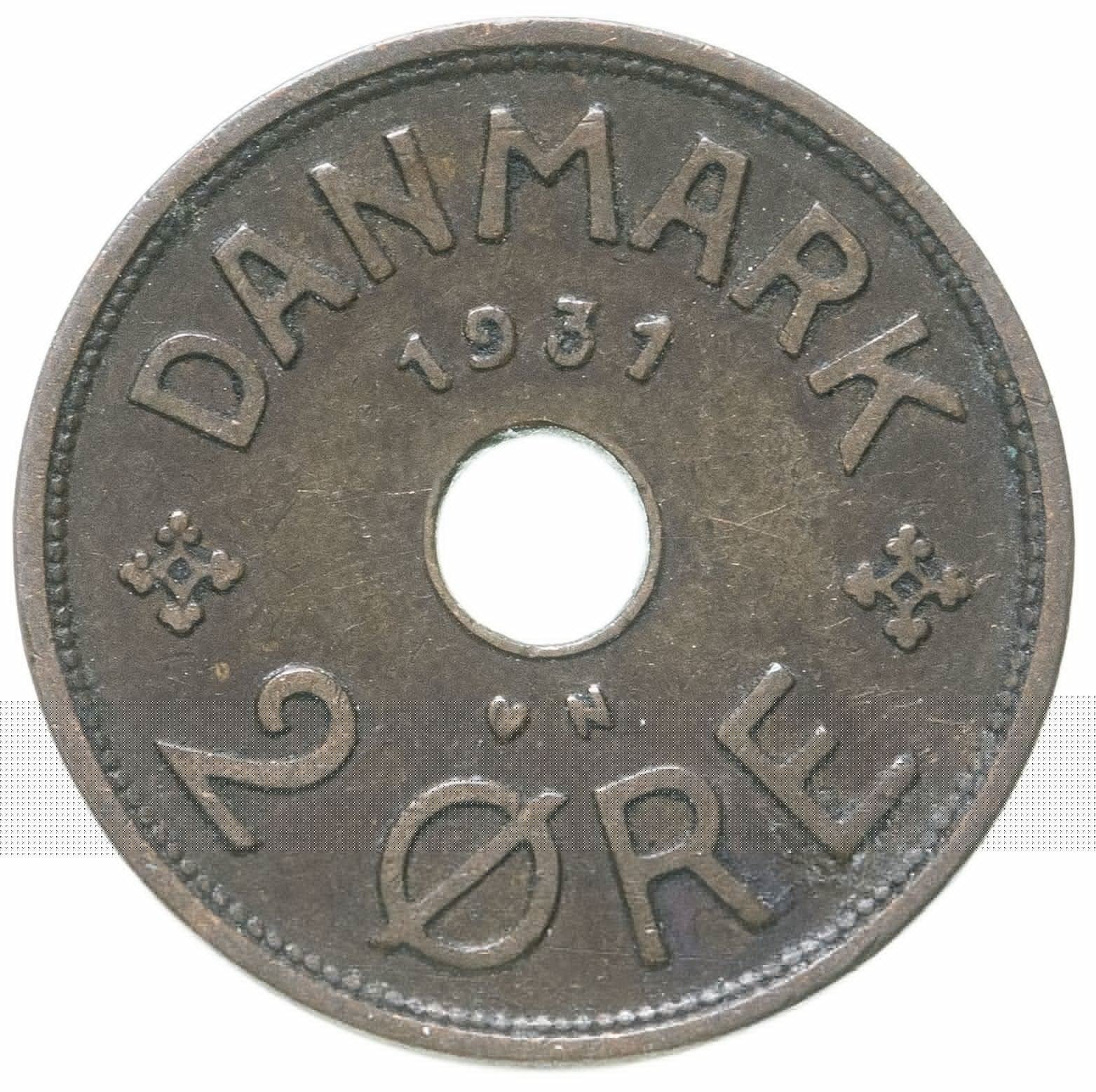 Danish Coin 2 Øre | Christian X | KM827 | Denmark | 1926 - 1940