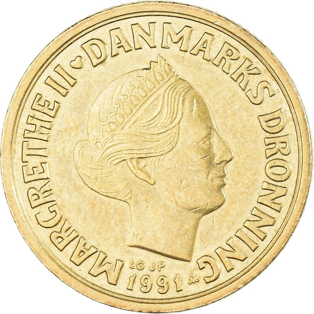 Danish Coin 20 Kroner | Queen Margrethe II 2nd portrait | KM871 | Denmark | 1990 - 1993