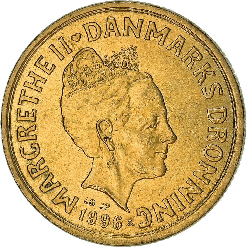 Danish Coin 20 Kroner | Queen Margrethe II 3rd portrait | KM878 | Denmark | 1994 - 1999