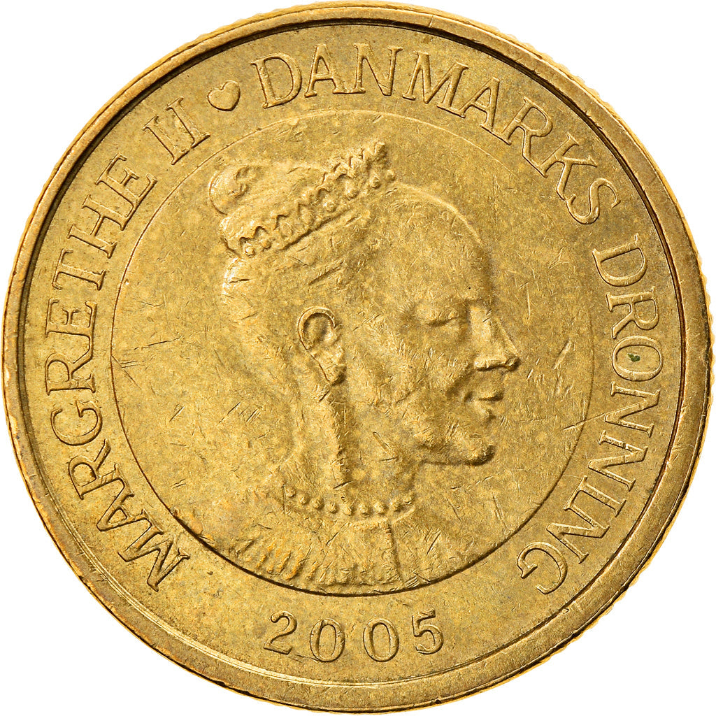 Danish Coin 20 Kroner | Queen Margrethe II 4th portrait | KM891 | Denmark | 2003 - 2010