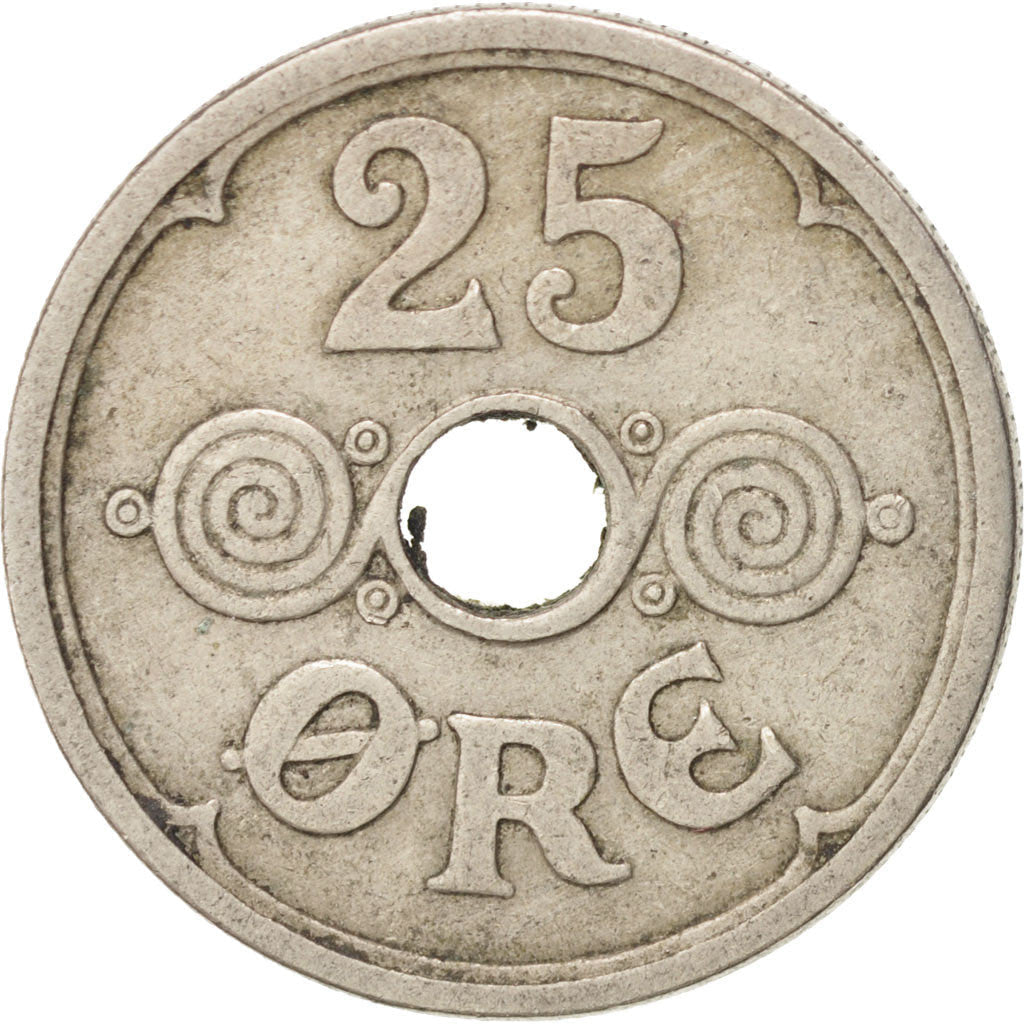 Danish Coin 25 Øre | Christian X | German Occupation | KM823 | Denmark | 1924 - 1947