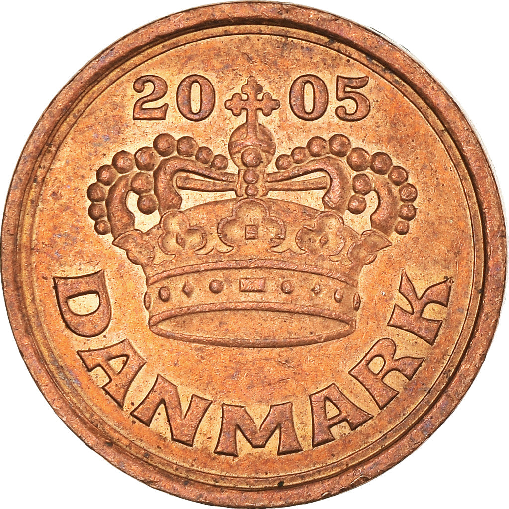 Danish Coin 25 Øre | Queen Margrethe II | Christian V Crown | Yhe Heart | KM868 | Denmark | 1990 - 2008