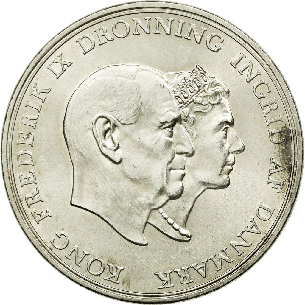 Danish Coin 5 Kroner | Queen Frederik IX Silver Wedding Anniversary | KM852 | Denmark | 1960