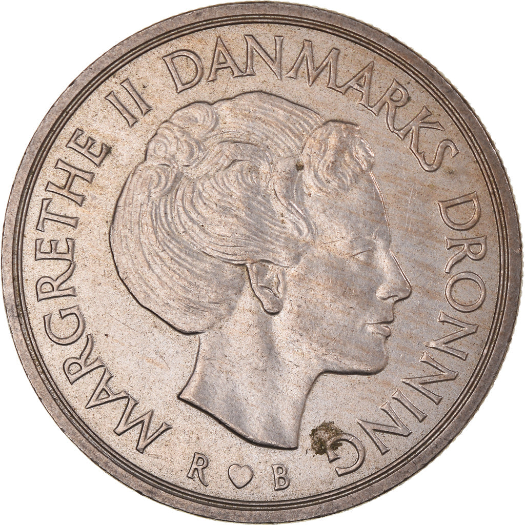 Danish Coin 5 Kroner | Queen Margrethe II | Oak Leaves | KM863 | Denmark | 1973 - 1988